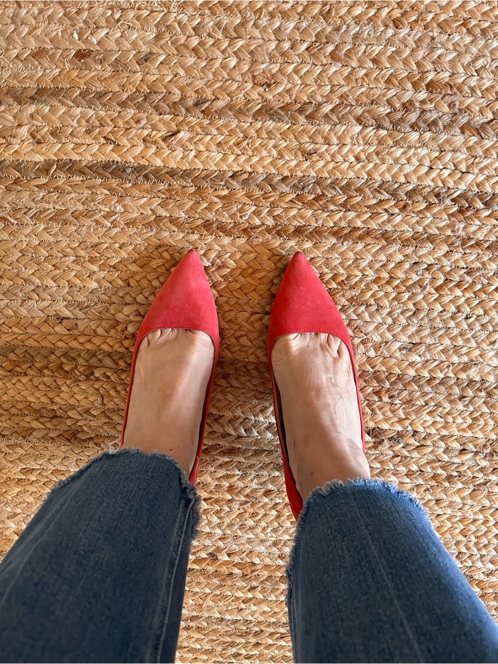 PRADA red suede pumps, size EU 40.